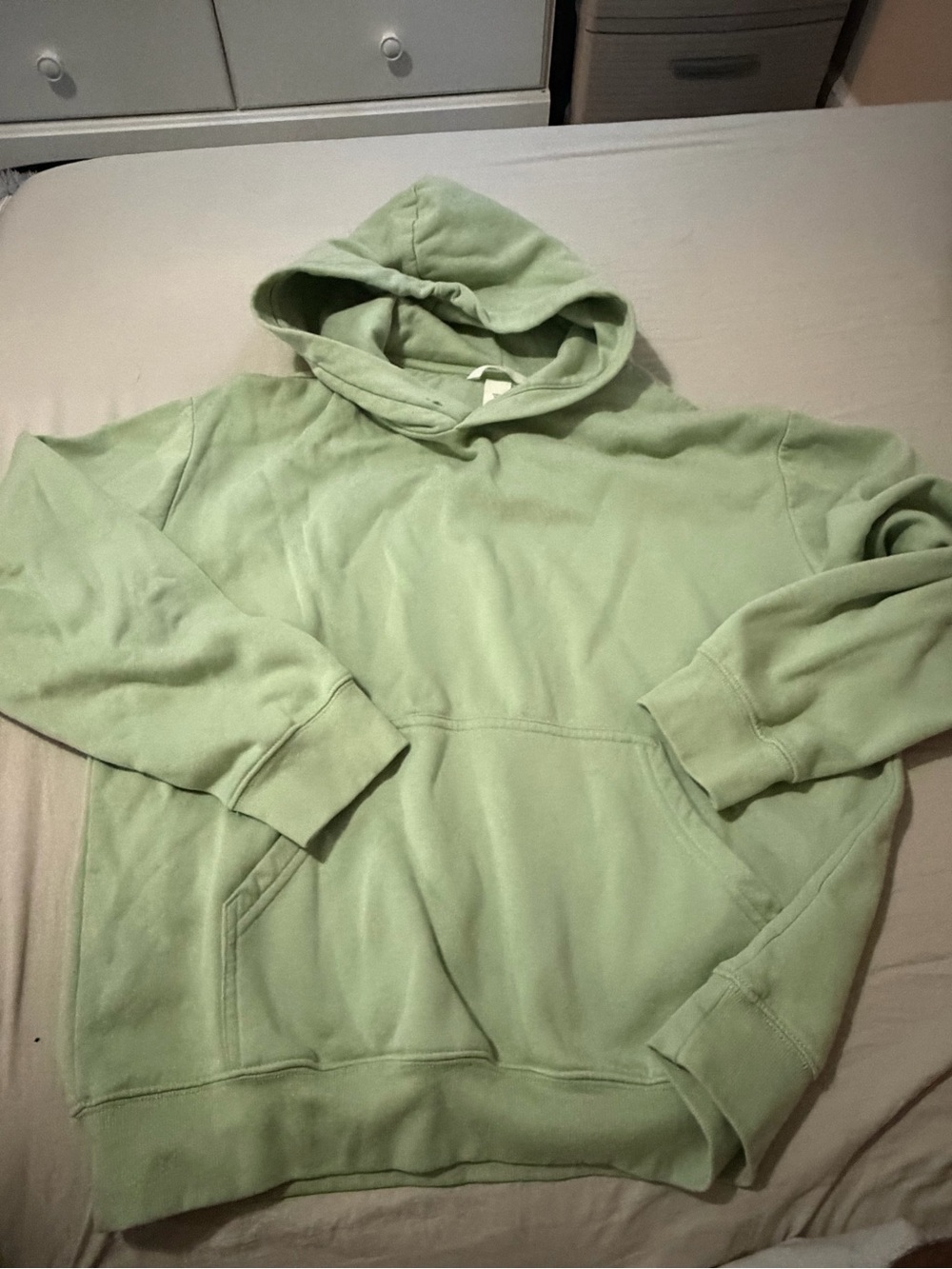 H&M Light Green Pullover Hoodie
